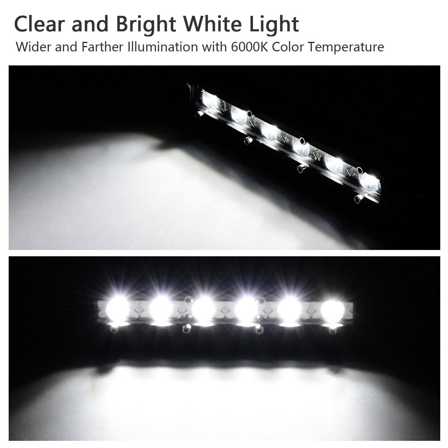 7in LED Light Bar Single Row Offroad Spot Lights 18W Ultra Slim Straight Work Light For Trailer Truck Bus Boat