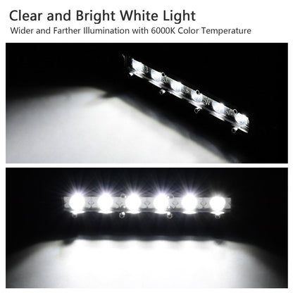7in LED Light Bar Single Row Offroad Spot Lights 18W Ultra Slim Straight Work Light For Trailer Truck Bus Boat