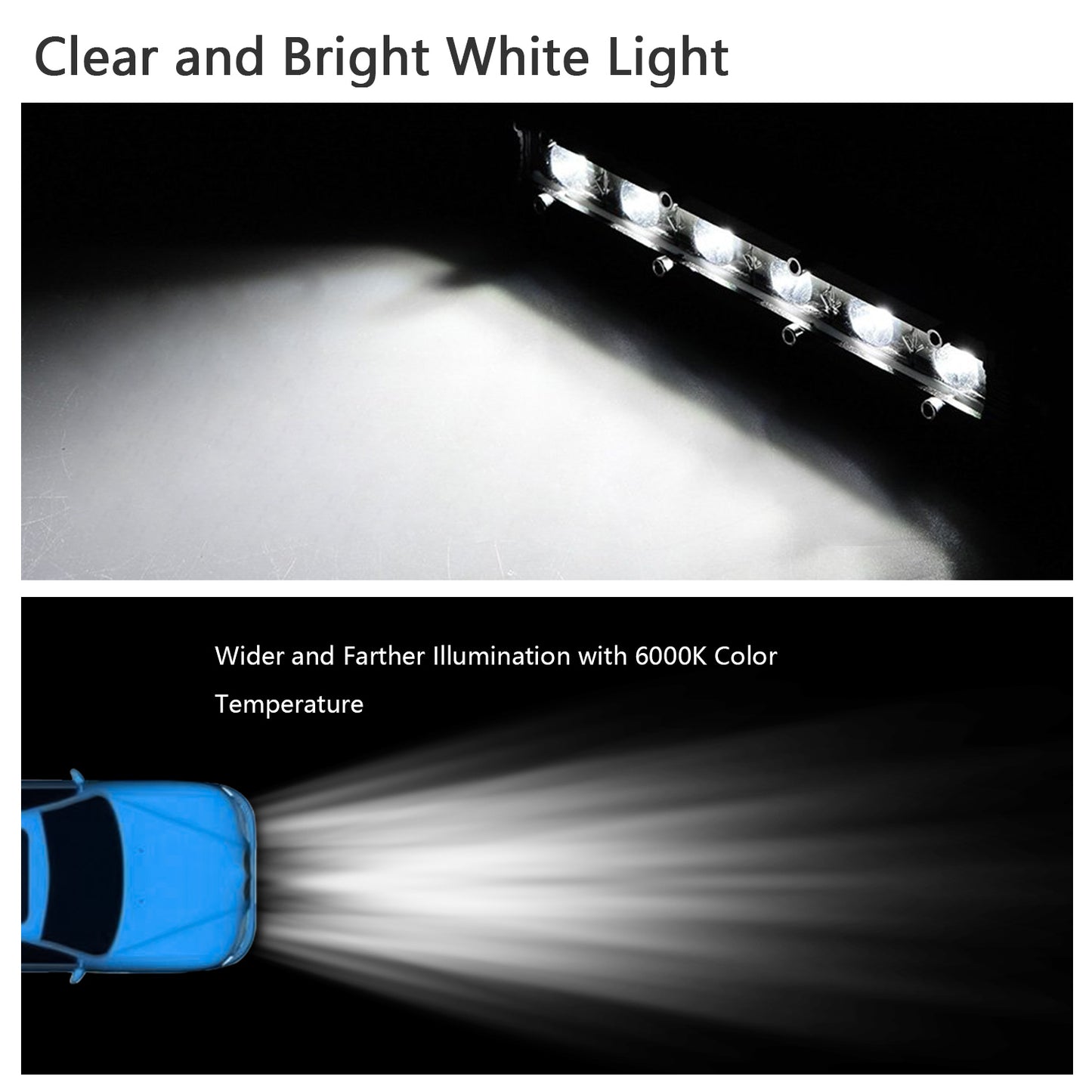 7in LED Light Bar Single Row Offroad Spot Lights 18W Ultra Slim Straight Work Light For Trailer Truck Bus Boat