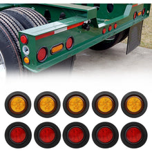 10 Pcs 2  4LED Rubber Ring Round Led Trailer Truck Tail Lights With Plug, 12V Brake Light Marker, 5 Red Covers 5 Yellow Covers