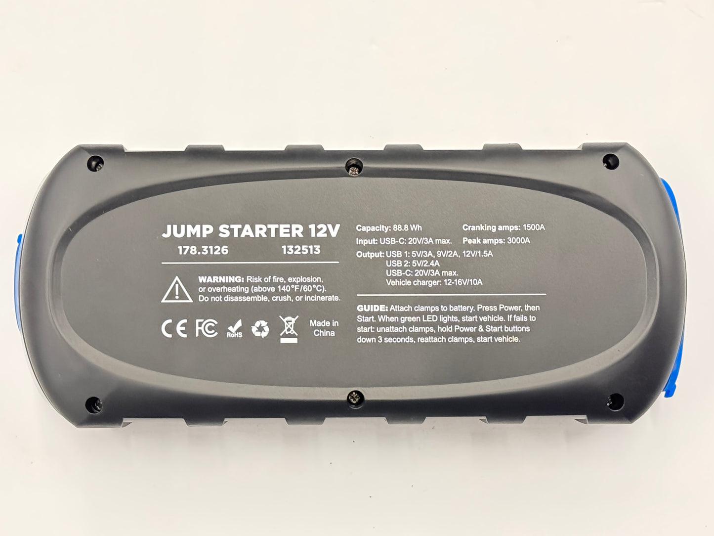 Premium 3000A 12V Jump Starter for Medium Duty Trucks