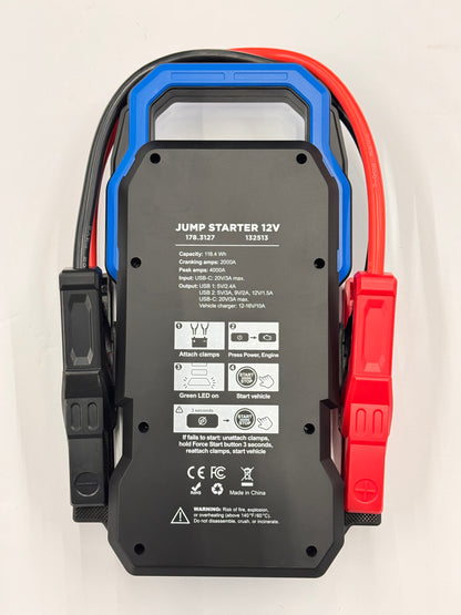 Automann Premium 4000A 12V Jump Starter for Heavy Duty Trucks